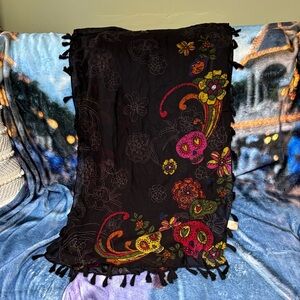 Karma Sugar Skull Scarf EUC
